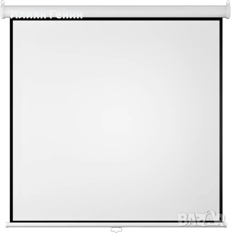 Екран за проектор Jago® - ръчно падащ, прибиращ се, 16:9/4:3/1:1, HD 4K 3D - (178x178 cm - 99", снимка 6 - Други стоки за дома - 51369986