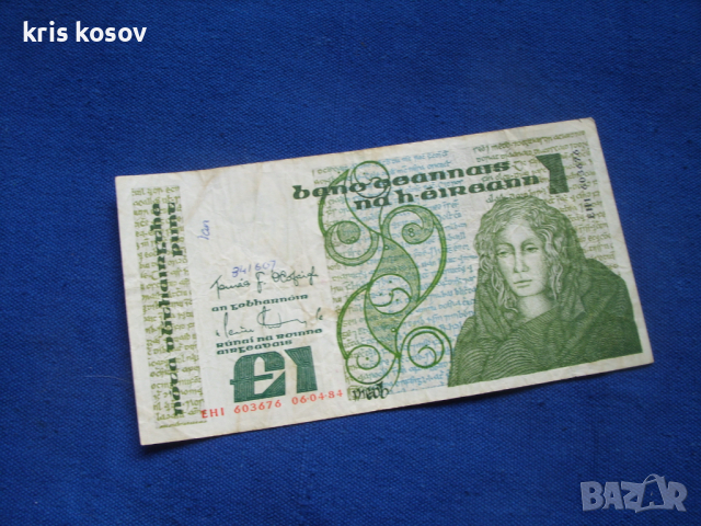 Ирландия 1 паунд 1984 г, снимка 1