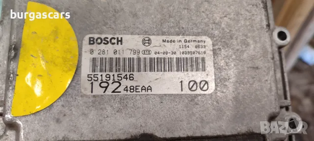 Компютър двигател 55191546 / 0 281 011 799 Fiat Stilo 1.9JTD-101к.с. - 130лв, снимка 2 - Части - 50301057