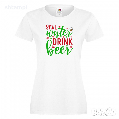 Дамска тениска Save Water Drink Beer,Празник,Бира,Бирфест,Beerfest,Подарък,Изненада, снимка 5 - Тениски - 36374623