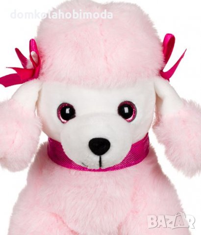 Плюшено куче пудел розов, 12х12х16 см, снимка 2 - Плюшени играчки - 39482769