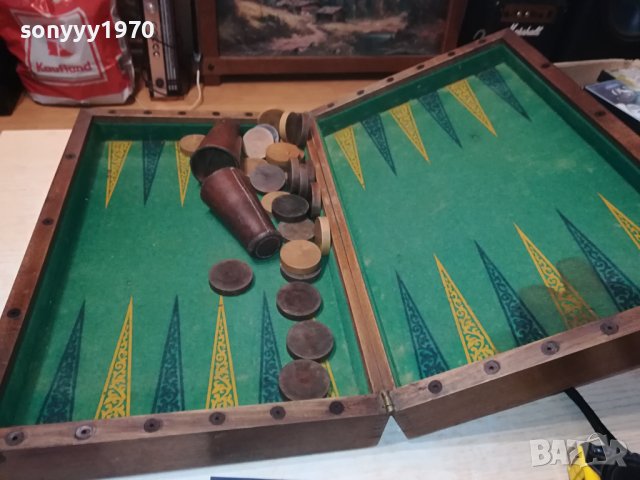 СТАРА ФРЕНСКА ДЪРВЕНА КУТИЯ ЗА ТАБЛА И ШАХ L2406231814, снимка 9 - Антикварни и старинни предмети - 41342433