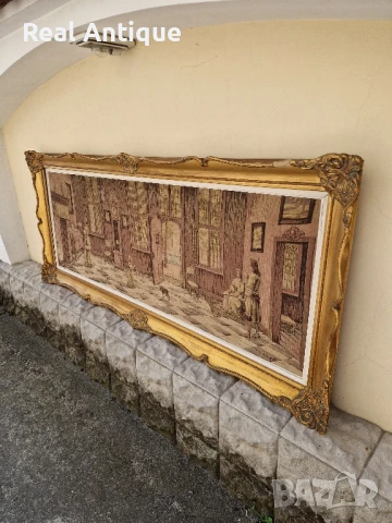 Уникален огромен антикварен колекционерски белгийски гоблен , снимка 8 - Гоблени - 50645143