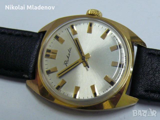 Съветски РАКЕТА Позлатен Мъжки ръчен часовник, работещ, снимка 9 - Мъжки - 51947231