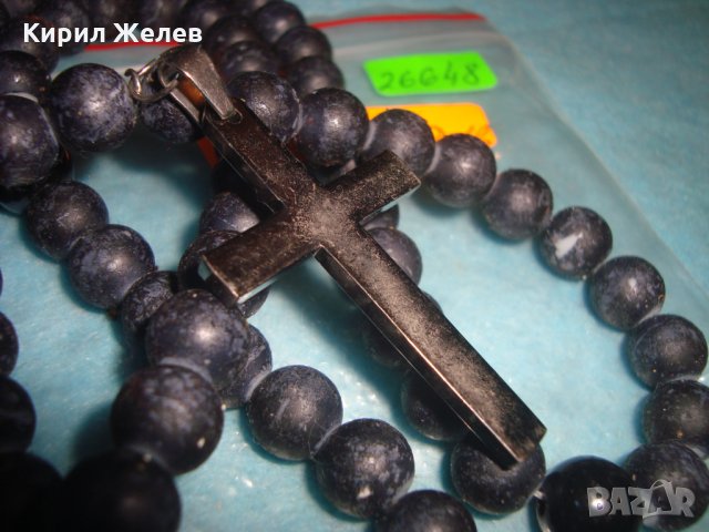 МОДНО КОЛИЕ с КРЪСТ от НЕРЪЖДАЕМА СТОМАНА МЪНИСТА ЦВЕТНО СТЪКЛО КАМЪНИ 26648, снимка 5 - Колиета, медальони, синджири - 34806148