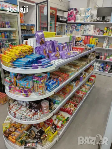 ПРОМО! Островен стелаж със заоблени рафтове, снимка 7 - Стелажи и щандове - 49450804