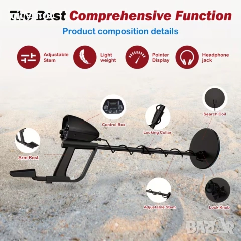 Металотърсач GTX-4080, за злато и други метали с подобрена антена, високопрецизен, снимка 6 - Друга електроника - 53732857