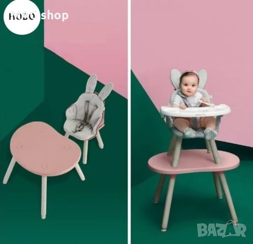 ПРОМО! 2в1 Детски Стол за хранене и маса Детска маса със столче, снимка 3 - Столчета за хранене - 44342458