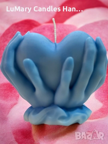 Свещ “Сърце в ръце”, снимка 4 - Декорация за дома - 53223513