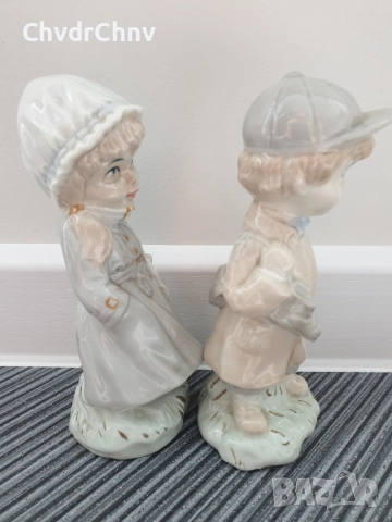 Sanbo Valencia статуетки 19см/2бр чифт/малка САНБО Валенсия испанска порцеланова фигура деца с шапки, снимка 3 - Статуетки - 51500464
