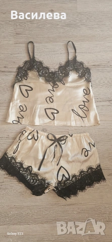 Сатенена пижама. , снимка 4 - Пижами - 53779749