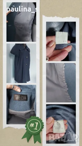 Винтидж / Луксозно палто в цвят Тюркоаз "Three luster" / голям размер , снимка 2 - Палта, манта - 26879606