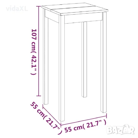 vidaXL Бар маса, МДФ, черна, 55x55x107 см, снимка 5 - Маси - 56146363