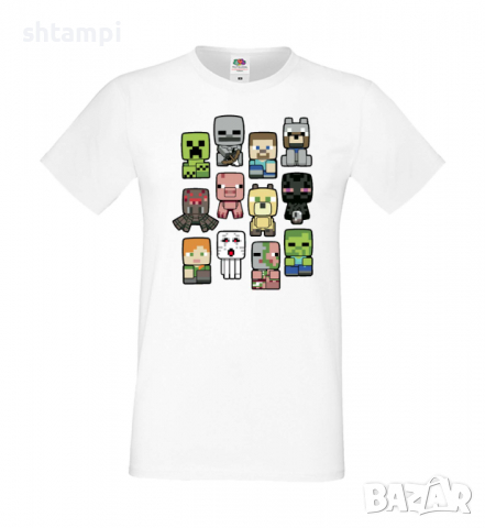 Мъжка тениска Minecraft Drawing Characters ,Minecraft,Игра,Забавление,подарък,Изненада,Рожден Ден., снимка 18 - Тениски - 36496410