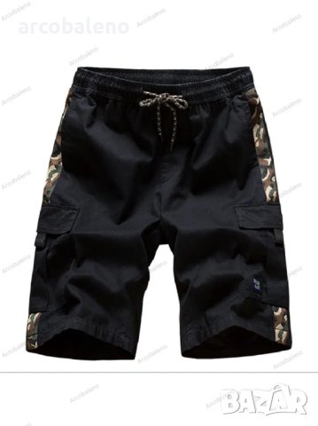 Мъжки карго къси панталони с джоб с шнур с еластична талия, 4цвята - 023, снимка 6 - Къси панталони - 40540502