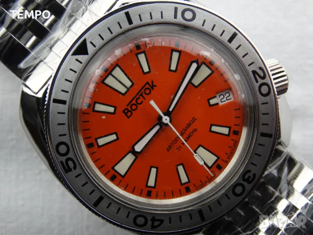 ВОСТОК АМФИБИЯ АВТОМАТИЧЕН-"ORANGE" ref: 70085В, снимка 5 - Мъжки - 48082148