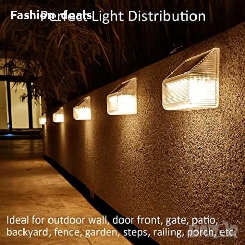 Нови 4 броя LED слънчеви светлини лампи за дворна ограда тераса парапет/Декорация, снимка 4 - Лед осветление - 41508825