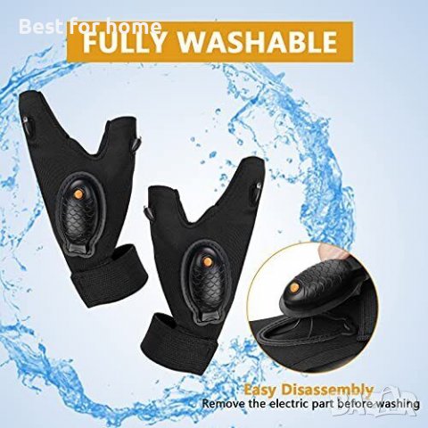 Уникален инструмент - Ръкавици с LED фенер PARIGO,аксесоар за къмпинг,колоездене,риболов, снимка 5 - Аксесоари за велосипеди - 39775968