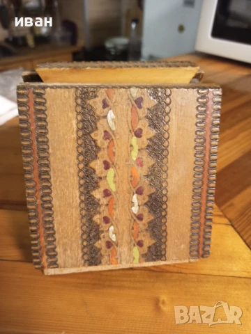 Дървена кутия табакера, снимка 5 - Антикварни и старинни предмети - 51126914