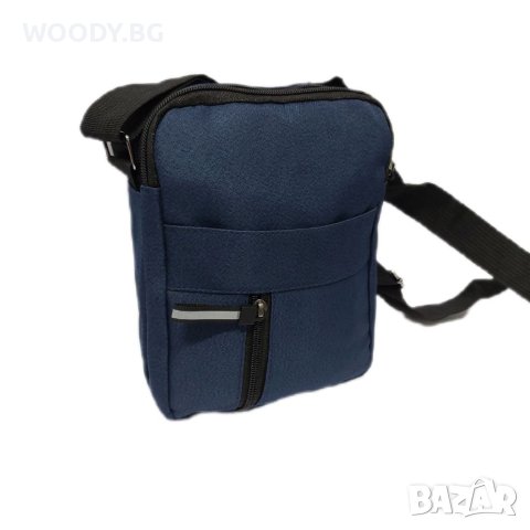 Мъжка чанта за през рамо, Син цвят, снимка 3 - Чанти - 41511627