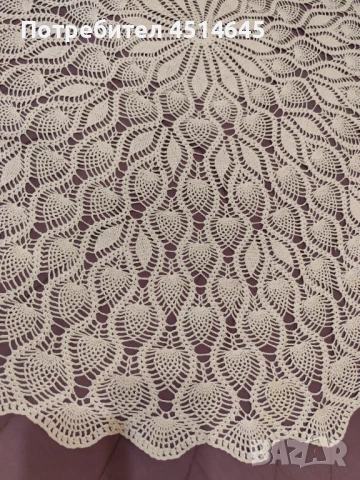 Изящна плетена покривка d105см, снимка 2 - Декорация за дома - 51365015