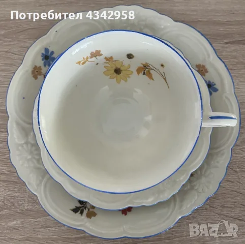 Винтидж порцеланов комплект от 3 части.Германия, около 1960 г., снимка 6 - Други ценни предмети - 56126039