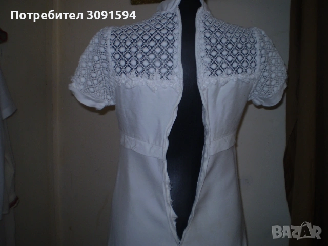 Ретро лятна бяла рокля, снимка 9 - Рокли - 53599946