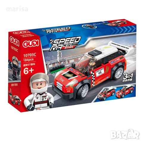 Конструктор спортни автомобили Gudi, тип лего, 4 вида - 10703, снимка 1
