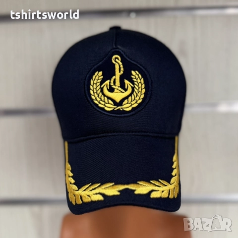 Нова шапка с козирка с Котва, тип Капитанска шапка, снимка 5 - Шапки - 51605601