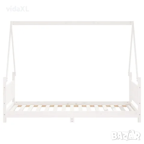 vidaXL Детска рамка за легло, бяла, 90x190 см, бор масив, снимка 4 - Бебешки легла и матраци - 56148172