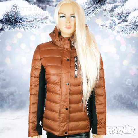 Нова цена 🌺Кафяво яке със страничен черен елемент. 