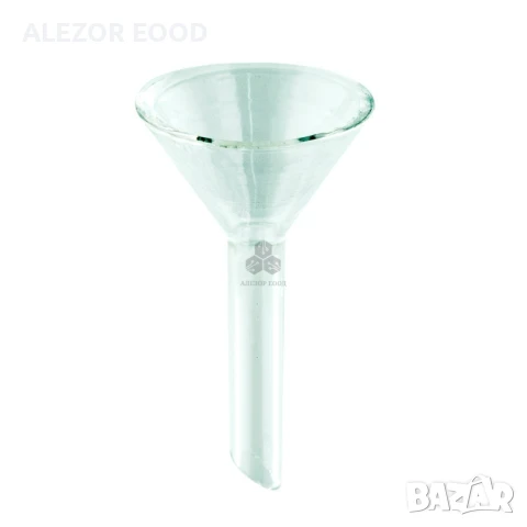 Стъклена фуния 40 мм - къс тип, боросиликатно стъкло, 4390