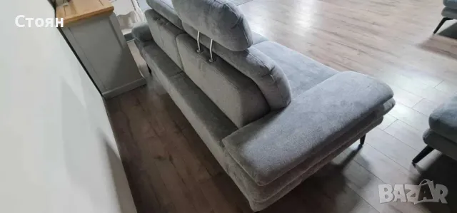 Сив комплект дивани от плат ъглов диван и тройка "Dieter Knoll", снимка 9 - Дивани и мека мебел - 48633100