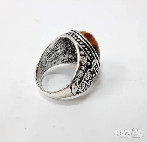 Пръстен с тигрово око, снимка 5 - Пръстени - 48689838