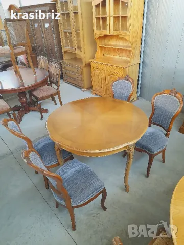 Масивна Барокова Маса с -4  Барокови Стола-внос от Германия!, снимка 3 - Маси - 48036391