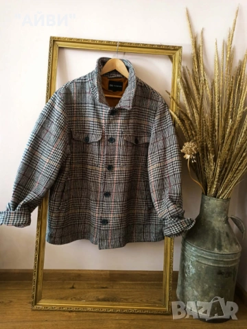 Дамско марково карирано яке тип риза, снимка 4 - Якета - 53304284
