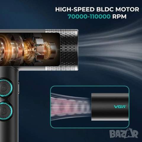 Нов професионален комплект за подстригване 4в1 VGR Professional Barber в куфар, снимка 7 - Машинки за подстригване - 53560043