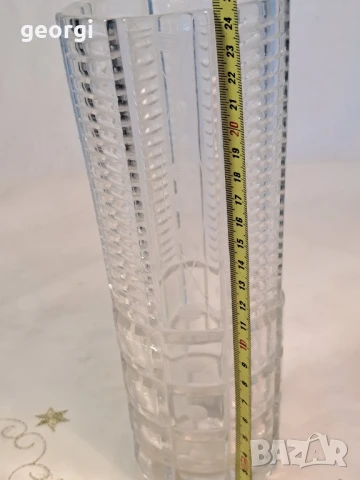 ретро масивна стъклена ваза 26/3, снимка 7 - Вази - 50693594