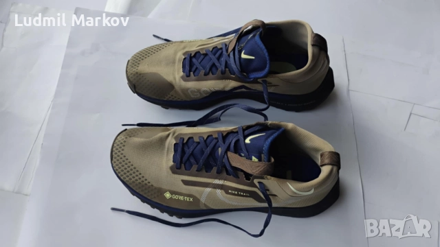 Маратонки 2024 Nike Pegasus Trail4- GORETEX,React Soles- почти нови, цвят Khaki Citron Tint, 120 лв., снимка 6 - Маратонки - 52733385