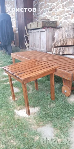 Дървена градинска масичка, снимка 7 - Градински мебели, декорация  - 49853830