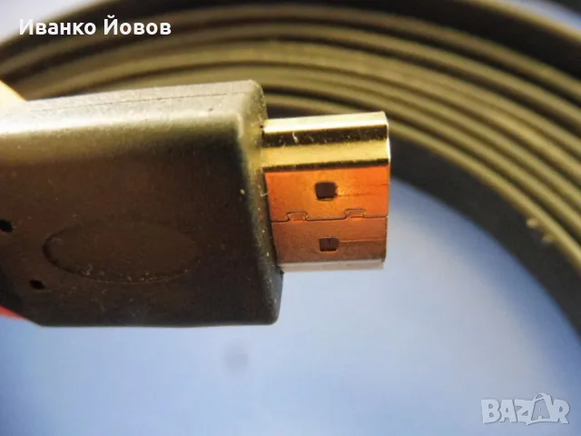 Високоскоростен HDMI мъжки / HDMI мъжки кабел, златен, Ethernet, плосък, дължина 5 м, снимка 7 - Кабели и адаптери - 55998852