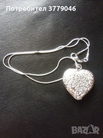 Сребърно колие Сърце , снимка 3 - Колиета, медальони, синджири - 42273949
