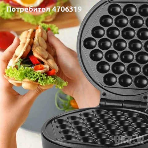 Уред за гофрети бъбъл- вафла MUHLER,1000W, снимка 3 - Гофретници - 53085535