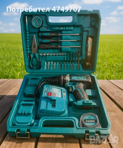Комплект акумулаторен винтоверт – 30 части, снимка 2 - Друга електроника - 53658464