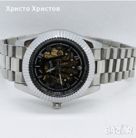 Мъжки луксозен часовник Rolex Crown 👑 Skeleton, снимка 6 - Мъжки - 41554683