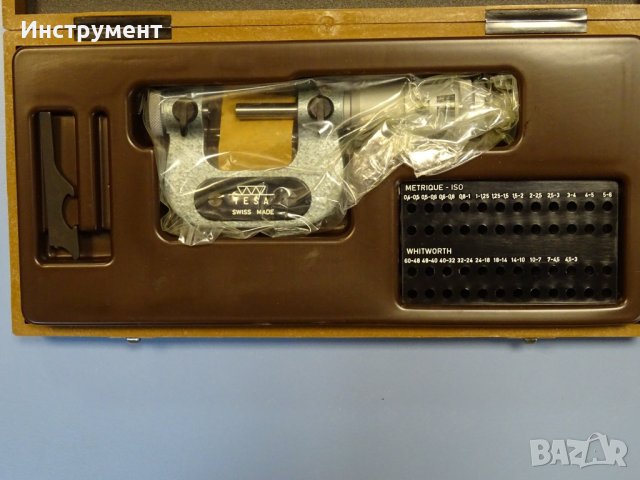 Микрометър резбомер TESA Digimaster 0-25 mm screw thread micrometer, снимка 2 - Шублери - 41226723