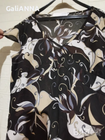 СТРАХОТНА ЕФИРНА БЛУЗКА 3XL-4XL, снимка 3 - Туники - 50803140