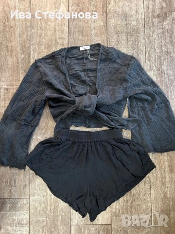 Нов ежедневен елегантен сет костюм комплект от две части риза топ панталони 100% памук памучни , снимка 6 - Костюми - 50042365