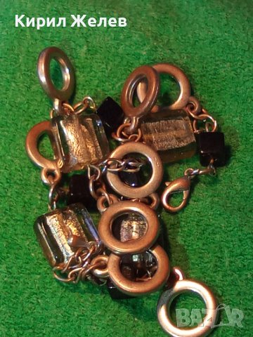 ШАРМАНТНА ПОМЕДНЕНА ВИНТИДЖ АРТ ГРИВНА от БЛАГОРОДНА СТОМАНА с ВЕНЕЦИАНСКИ ТИП ЦВЕТНО СТЪКЛО 37381, снимка 13 - Гривни - 41682657