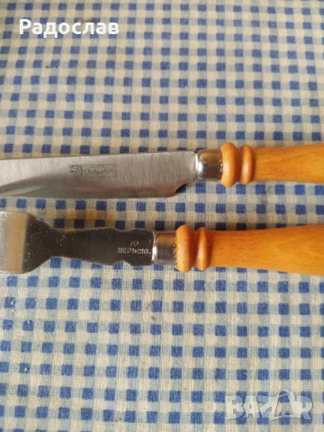 стар комплект прибори за хранене П. Денев, снимка 4 - Прибори за хранене, готвене и сервиране - 53289021